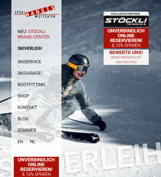 hansissportshop homepage erstellung