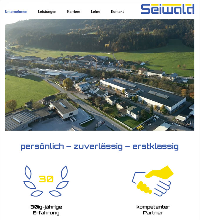 seiwald-blechform website-erstellung